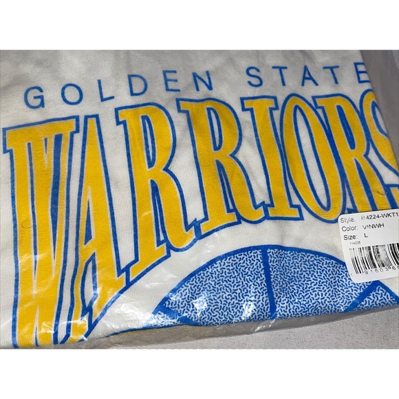 Golden State Warriors Junk Food NBA White 1946 T-Shirt Women's LARGE NWT - Picture 4 of 8